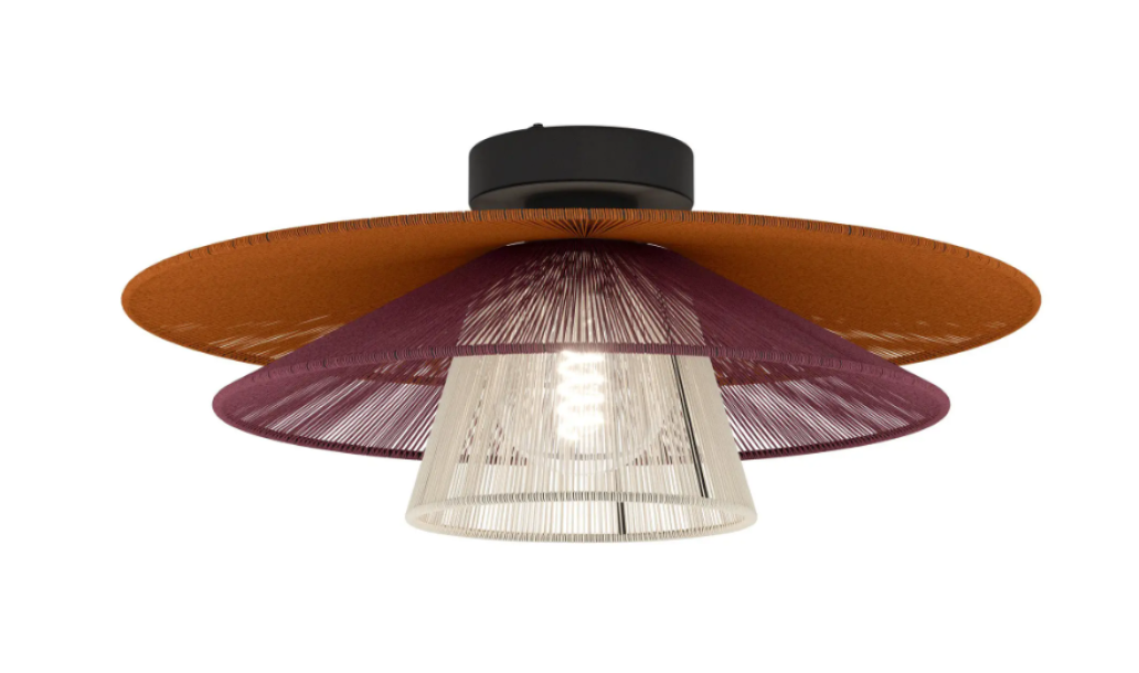 plafoniera da interno eglo pignona e27 diffusore intrecciato multicolore plafoniera da interno eglo pignona e27 con diffusore intrecciato rosso arancione bianco