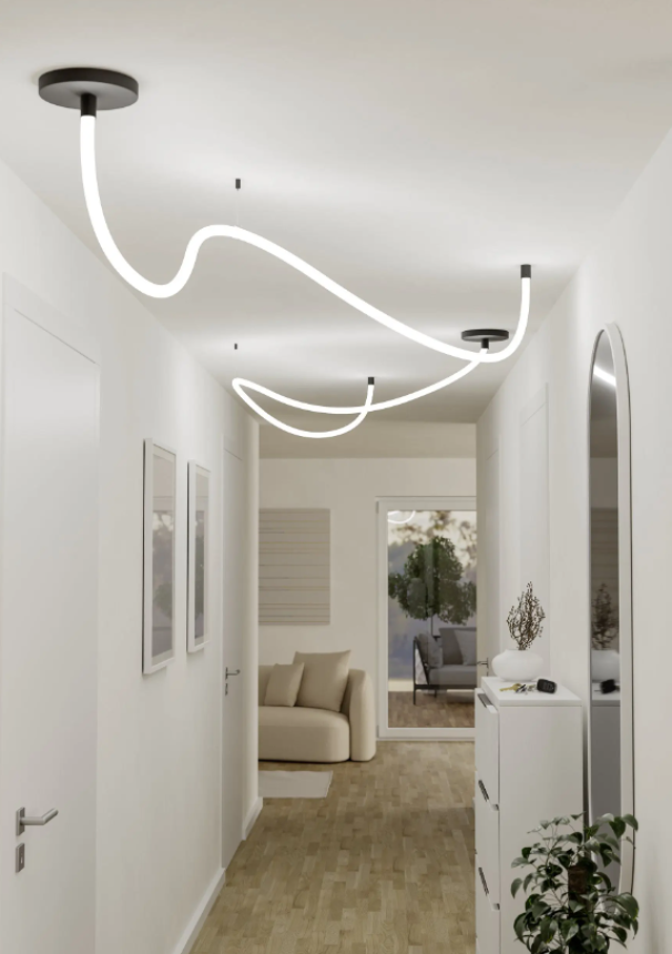 Esempio installazione corridoio striscia led eglo glow Striscia led eglo glow installata a soffitto in corridoio
