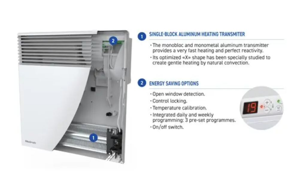 imballo termoconvettore elettrico noirot spot design confezione termoconvettore elettrico noirot spot design