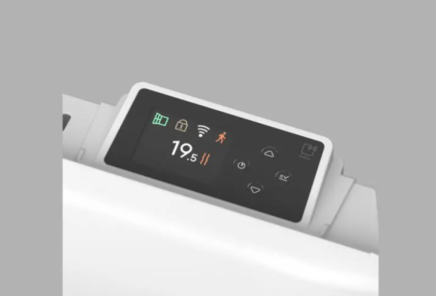 radiatore connesso inerzia ceramica con rilevatore presenza e display radiatore connesso a inerzia ceramica con funzioni intelligenti e rilevatore presenza