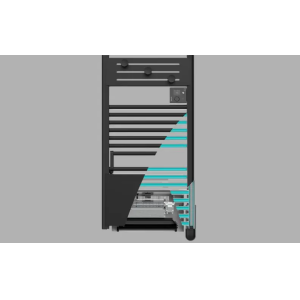 Scaldasalviette elettrico nero 1500w 500x1011x127  actibain - n246425