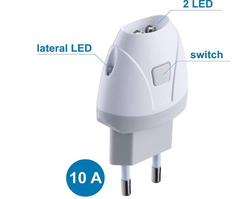 Torcia d'emergenza automatico anti black out Electraline 3 funzioni bianco - 58303 03
