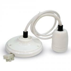 Lampadario con portalampada in porcellana bianco e27  vt-7998 3803