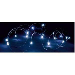 Giocoplast luci natalizie 20 gocce led bianche fredde a batteria su filo di rame 2mt ip 20 uso interno 142 11211 14211211