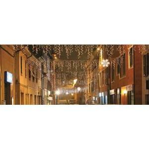 Tenda 160 led luce chiara calda con 40 flash 240v 16w 5,5 x 1,1 m prolungabile ip65 uso esterno/interno 55-639
