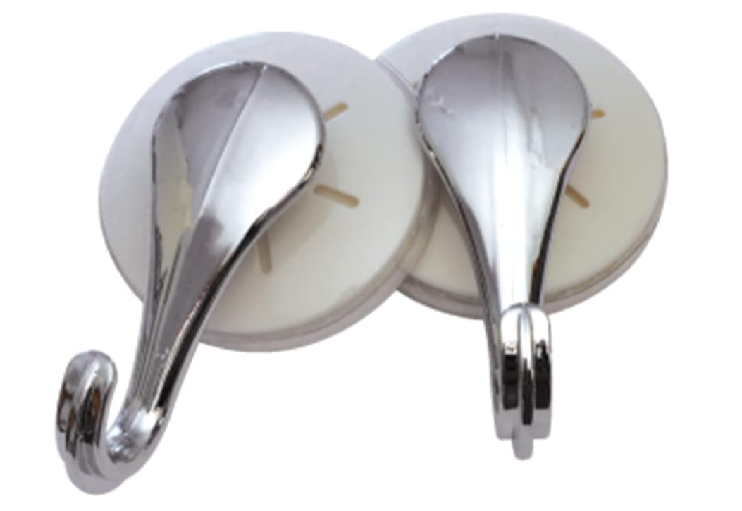 Set ganci con ventose a pressione Euro Marketing 90 argento bianco 2pz - IG92 01