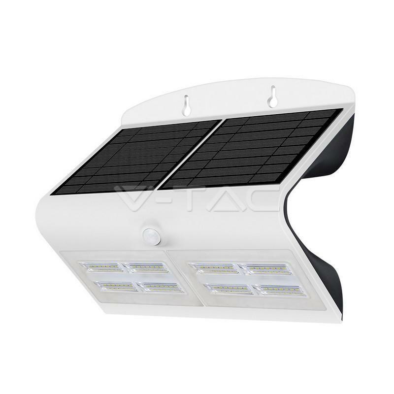 v-tac v-tac led sensor 6,8w luce naturale 4000k con pannello solare vt-767-7 8278 - foto 1