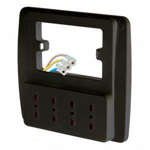 Materiale elettrico multipresa da parete 4 posti bipasso colore nero rs94131