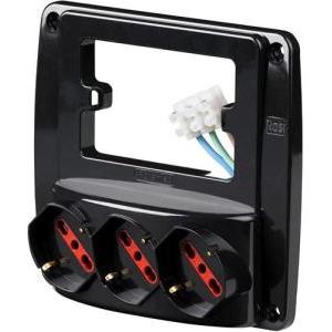 Multipresa da parete  materiale elettrico emilia smart 2p+t 10/16a nero - rs94133