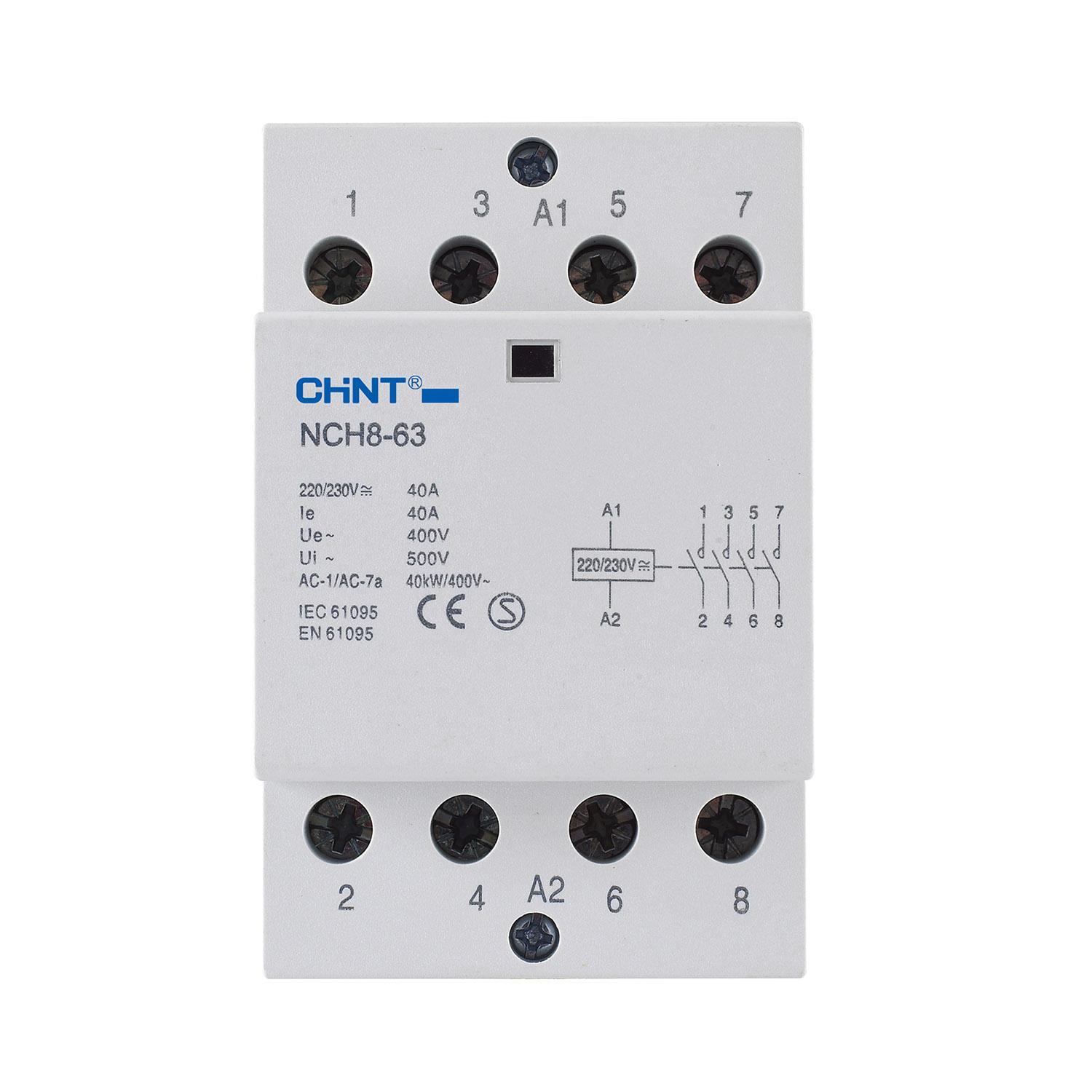 chint chint contattore modulare 40a ac-7a 26kw 4na 230v nch8-40.40 256099 81099 - foto 3