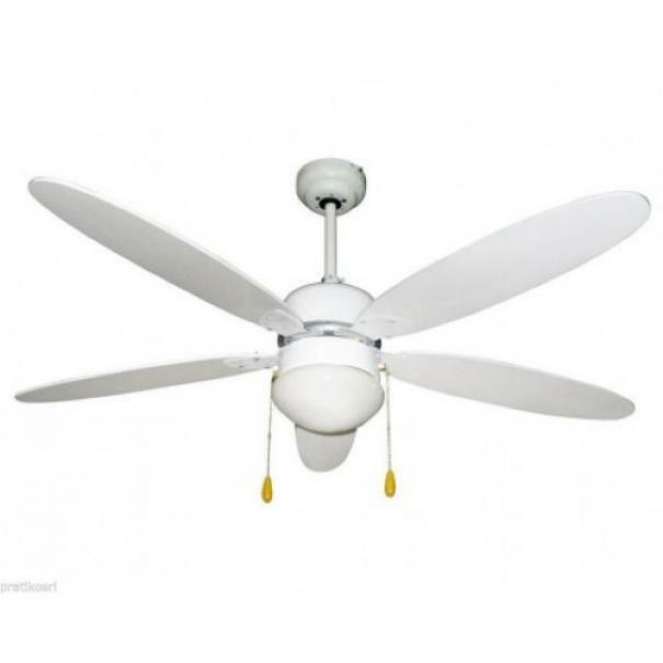 westim ventilatore da soffitto d130 5 p con luce colore bianco zfs9110m/b  zfs9110b - foto 1