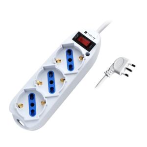 Multipresa 3 posti  10a 2p+t lunghezza 1.5m bianco - 103021