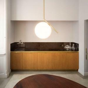 Sospensione ic light 1 in ottone spazzolato attacco e14 f3175059