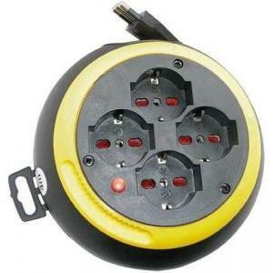 Multipresa  avvolgicavo 3mt colore nero giallo 1100565/3mt