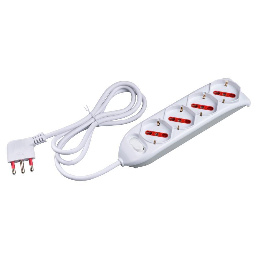 multipresa 4 posti schuko con cavo 15 m e spina 16a s17