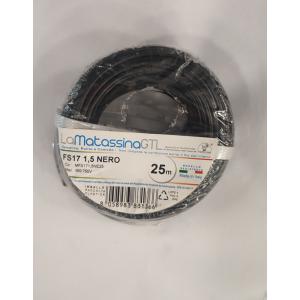 25mt di cavo unifilare fs17 sezione 1,5mmq colore nero mfs171,5ne25