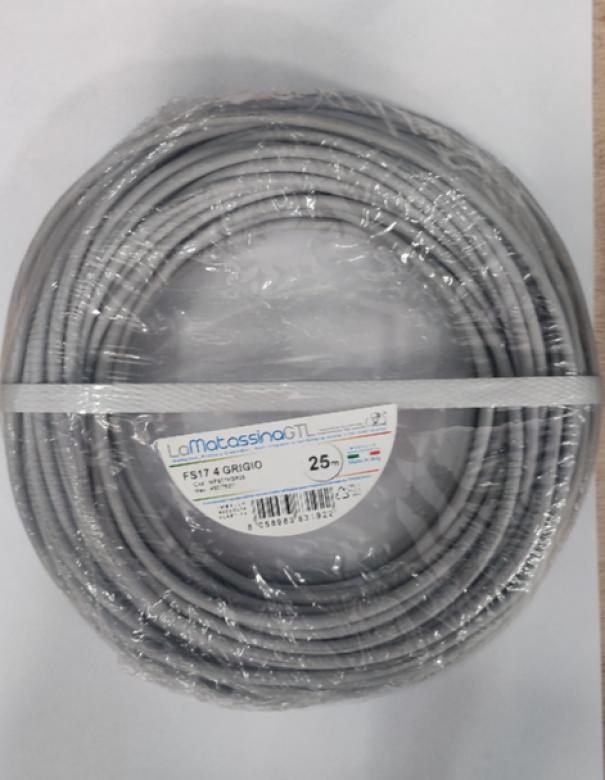 GO-AT TOPLINE 25MT DI CAVO UNIFILARE FS17 SEZIONE 4MMQ COLORE GRIGIO MFS174GR25 01