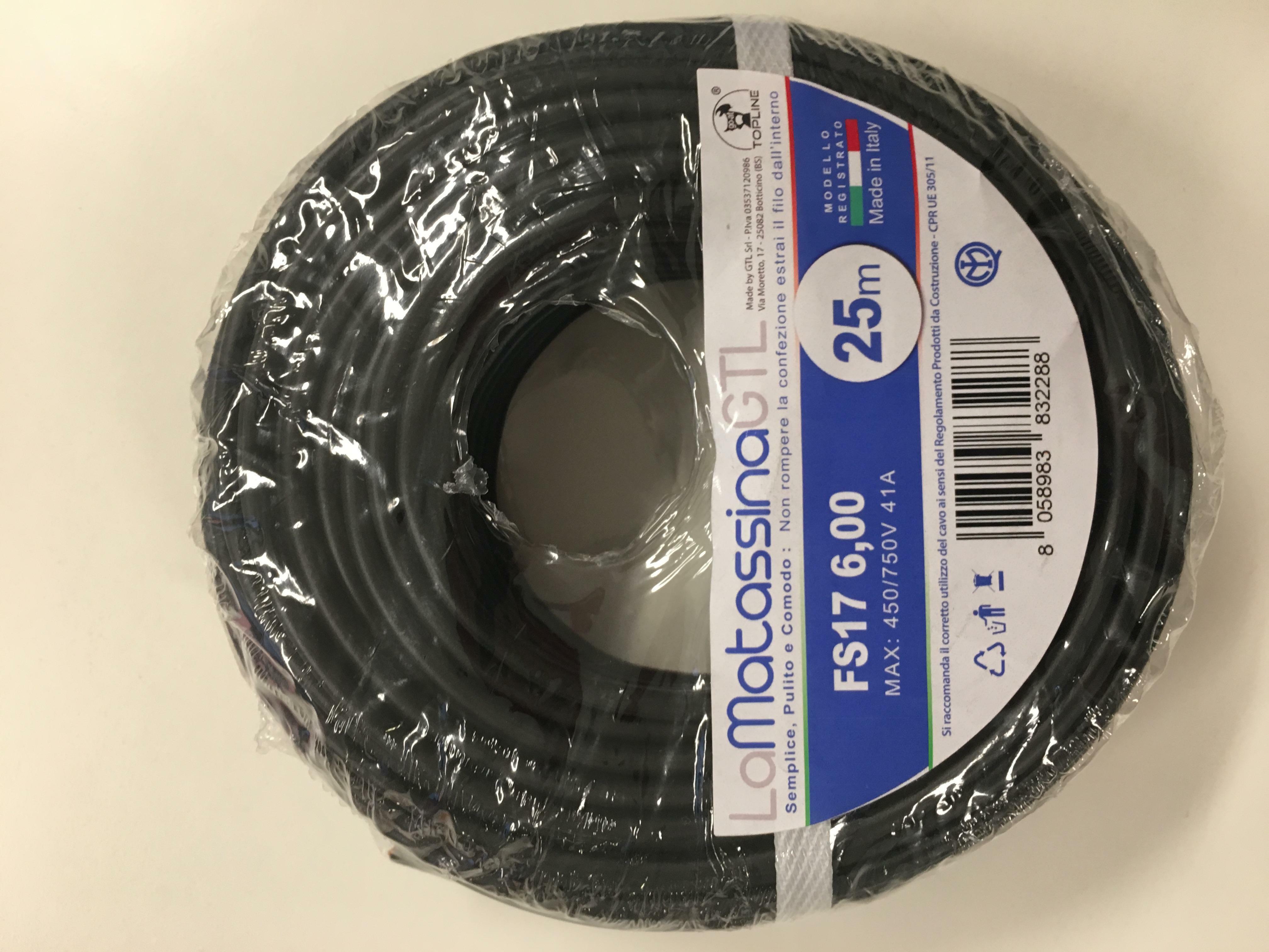 Cavo unipolare FS17 Go-At Topline 6mm 25 metri nero - MFS176NE25 01
