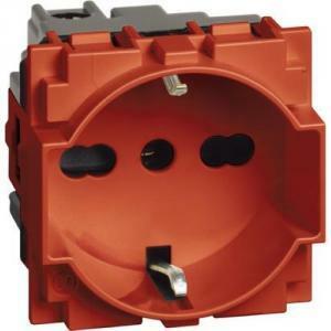 Living now presa unel 2 p+t 16 a 250 va.c 2 moduli  rossa kr4140a16