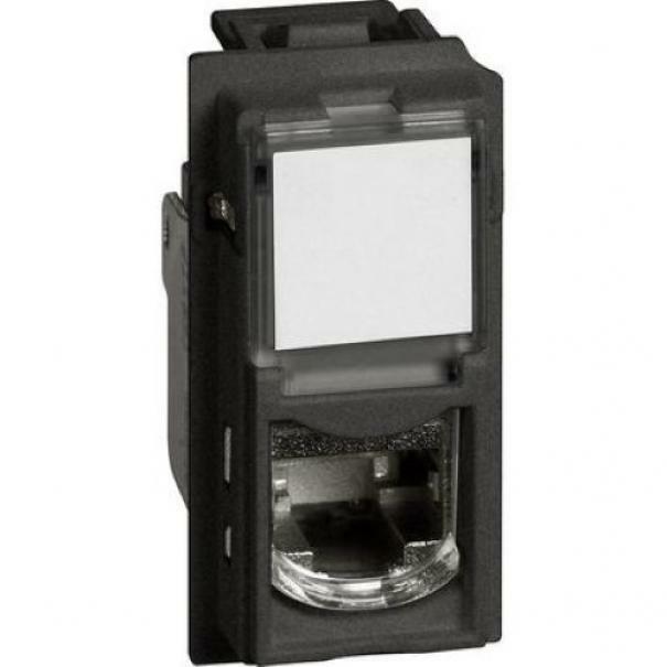 bticino bticino living now connettore rj45 categoria 6a stp connessione tipo toolless idc 1 modulo colore nero kg4279c6as - foto 1