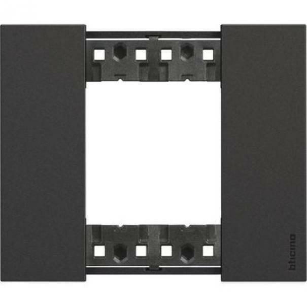 bticino bticino living now placca 2 moduli in plastica colore nero ka4802kg - foto 1