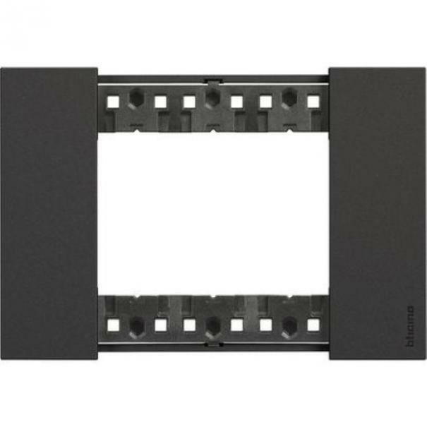 bticino bticino living now placca 3 moduli in plastica colore nero ka4803kg - foto 1