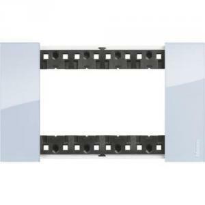 Living now placca 4 moduli in plastica bimaterica colore sky ka4804da