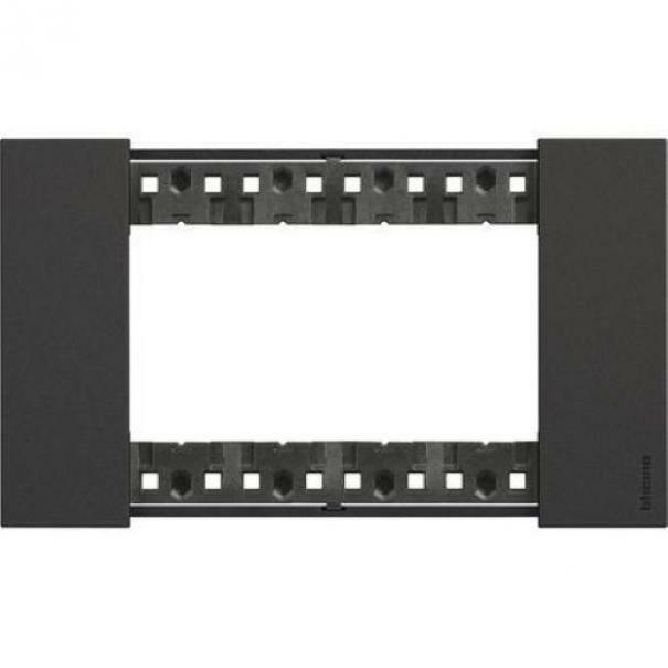 bticino bticino living now placca 4 moduli in plastica colore nero ka4804kg - foto 1
