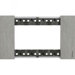 Living now placca 4 moduli in zama colore acciaio ka4804zg