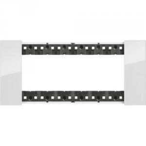 Living now placca 6 moduli in plastica bimaterica colore ghiaccio ka4806dw