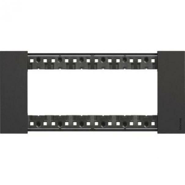 bticino bticino living now placca 6 moduli in plastica colore nero ka4806kg - foto 1