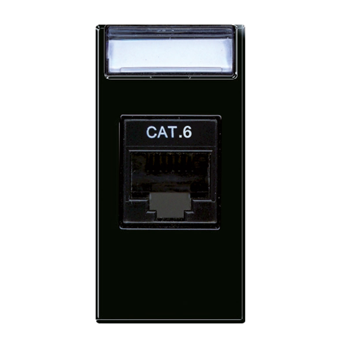 Presa RJ45 AVE Life S44 cat 6 UTP 1 modulo nero - 442027C6 01