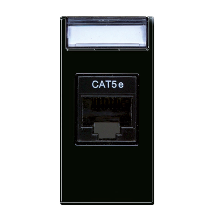 Presa RJ45 AVE Life S44 cat 5E 1 modulo nero - 442027C5E 01