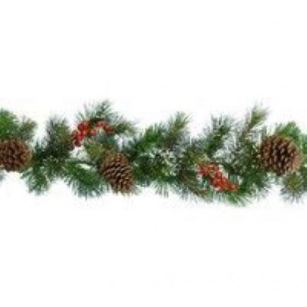 giocoplast natale giocoplast kosmos 2,74mt di rami decorati con bacche e pigne 320 09686 32009686 - foto 1