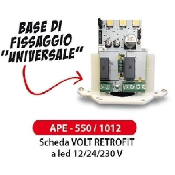 scheda retrofit led universale 12 24 230v con base di fissaggio