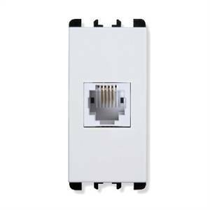 PRESA TELEFONICA RJ11 PLANA VIMAR Plug 6/4 Col Bianco