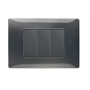 Placca 3 posti colore acciaio flexa nea 11803.ac