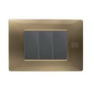 Placca 3 posti colore bronzo flexa nea 11803.br