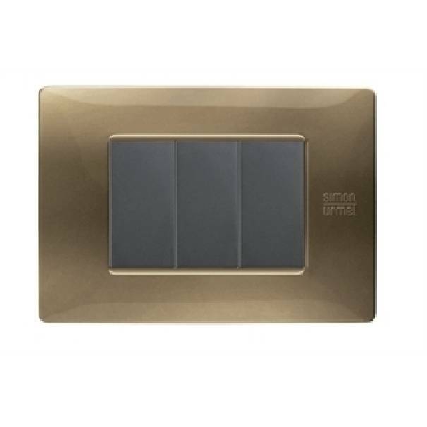 simon urmet simon urmet placca 3 posti colore bronzo flexa nea 11803.br - foto 1