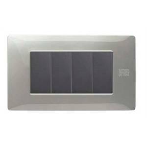 Placca 4 posti colore alluminio flexa nea 11804.al