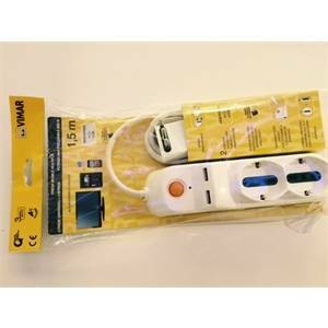 Multipresa 2 schuko+4bipasso+2usb+cavo+interruttore fp00526.c.b