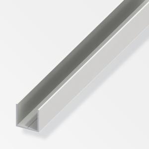 Profilo quadrato a u  aluminium 15.5x1.5mm lunghezza 1m bianco - 21446