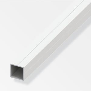Tubo quadrato  aluminium 23.5x1.5mm lunghezza 1m effetto bianco - 21210