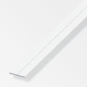 Barra piatta  aluminium 23.5x2mm lunghezza 1m bianco - 21850