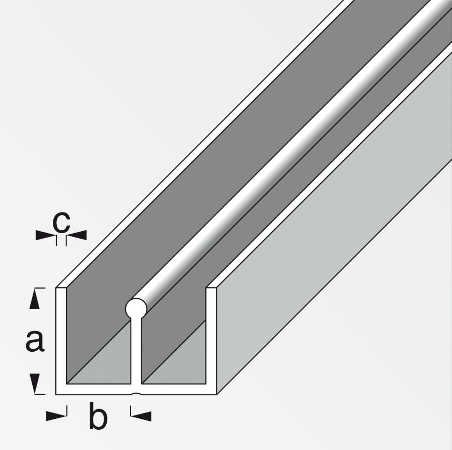 Profilo di guida Alfer Aluminium montaggio alto 10x6x1mm 1m bianco - 12166 02