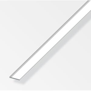 Barra piatta  aluminium 20x2mm lunghezza 1m ottica cromata - 01210