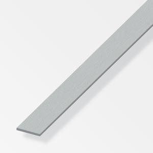 Barra piatta  aluminium 20x2mm lunghezza 1m effetto acciaio inox - 02210