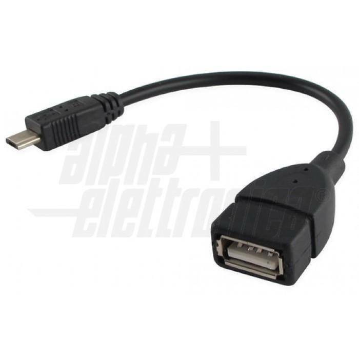alpha elettronica alpha elettronica cavo da spina micro usb tipo b a presa usb tipo a 95-651otgb - foto 1