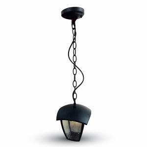 Lampada a sospensione da giardino in vetro &#43; alluminio colore nero vt-735 7058