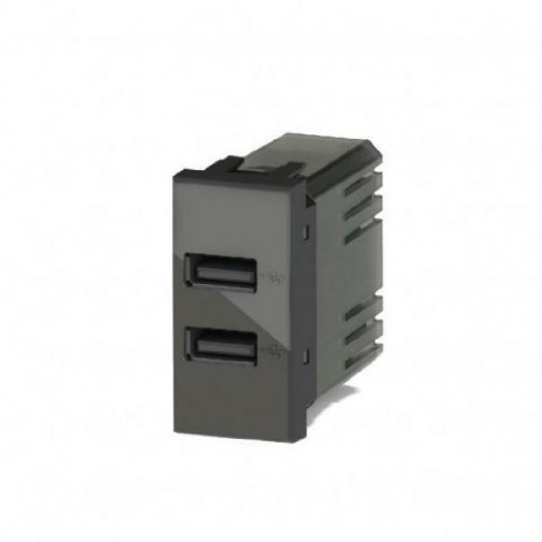 4 box 4 box presa usb con connettore tipo c e tipo a 2.4a per bticino livinglight antracite 4b.l.usb.24 - foto 1
